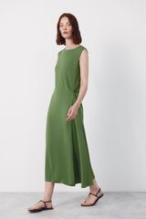 Cortefiel Side knot dress Green