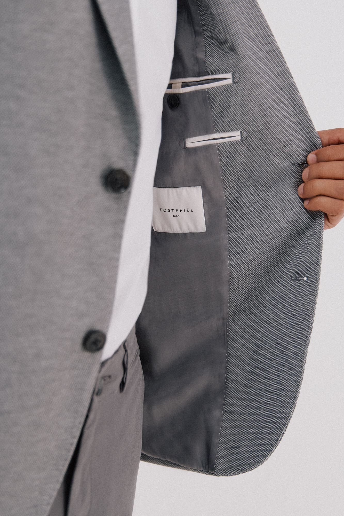 Cortefiel Blazer de malha  Cinzento