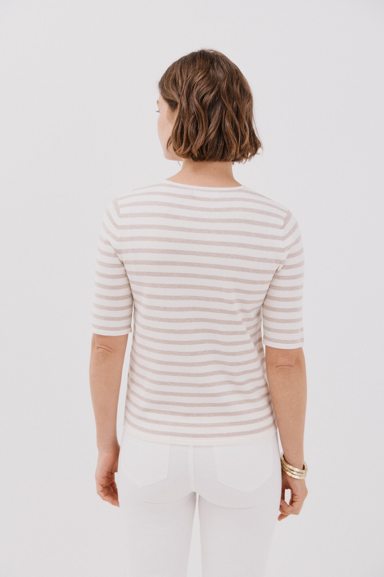 Cortefiel Short-sleeved jumper Nude