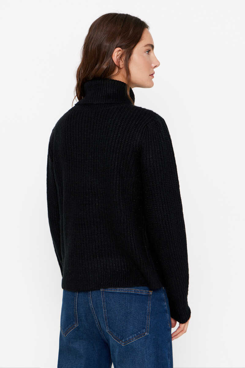 Cortefiel Combined knit jumper Black
