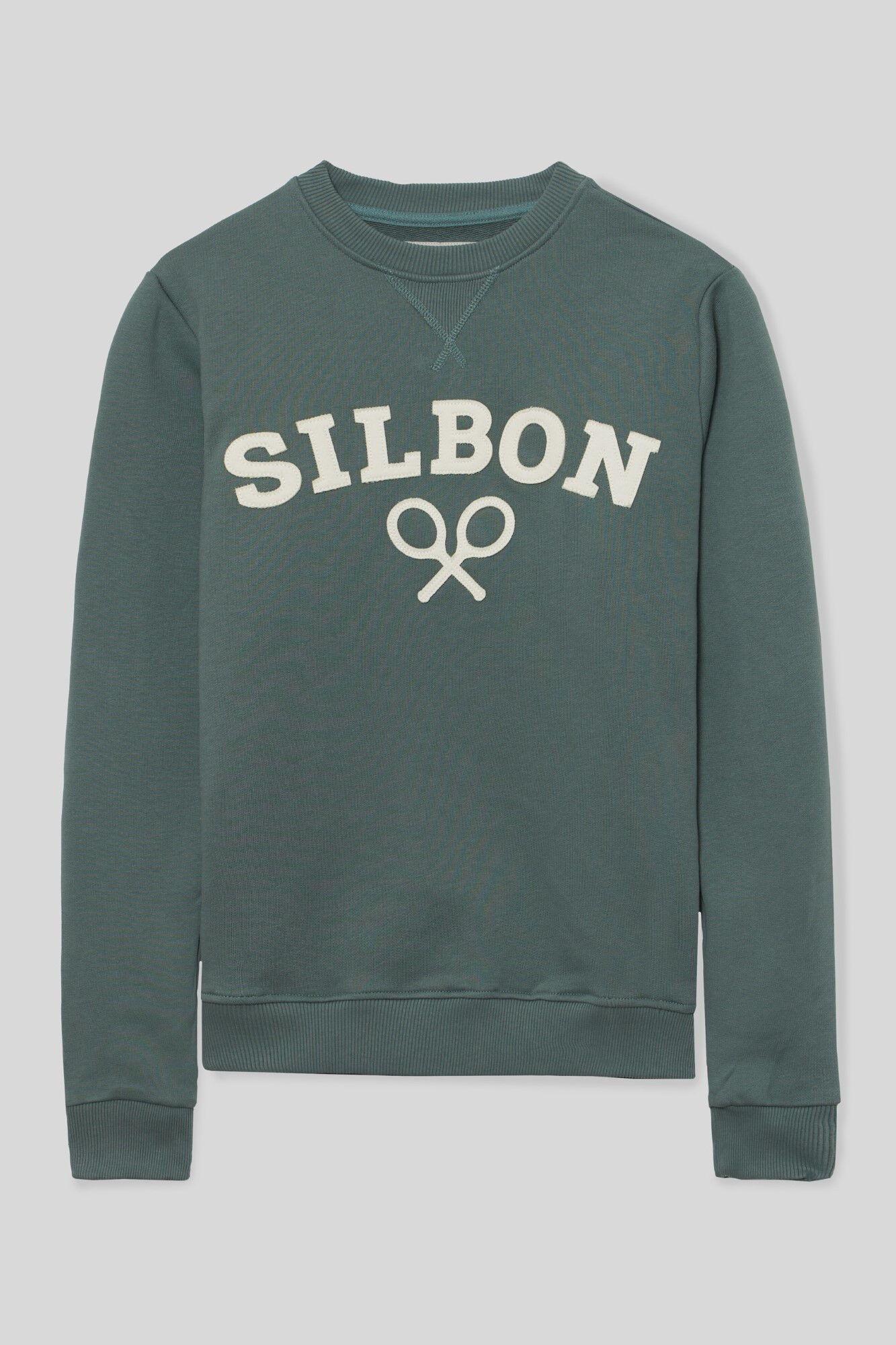 Silbon Mid-green sweatshirt with racket logo Green