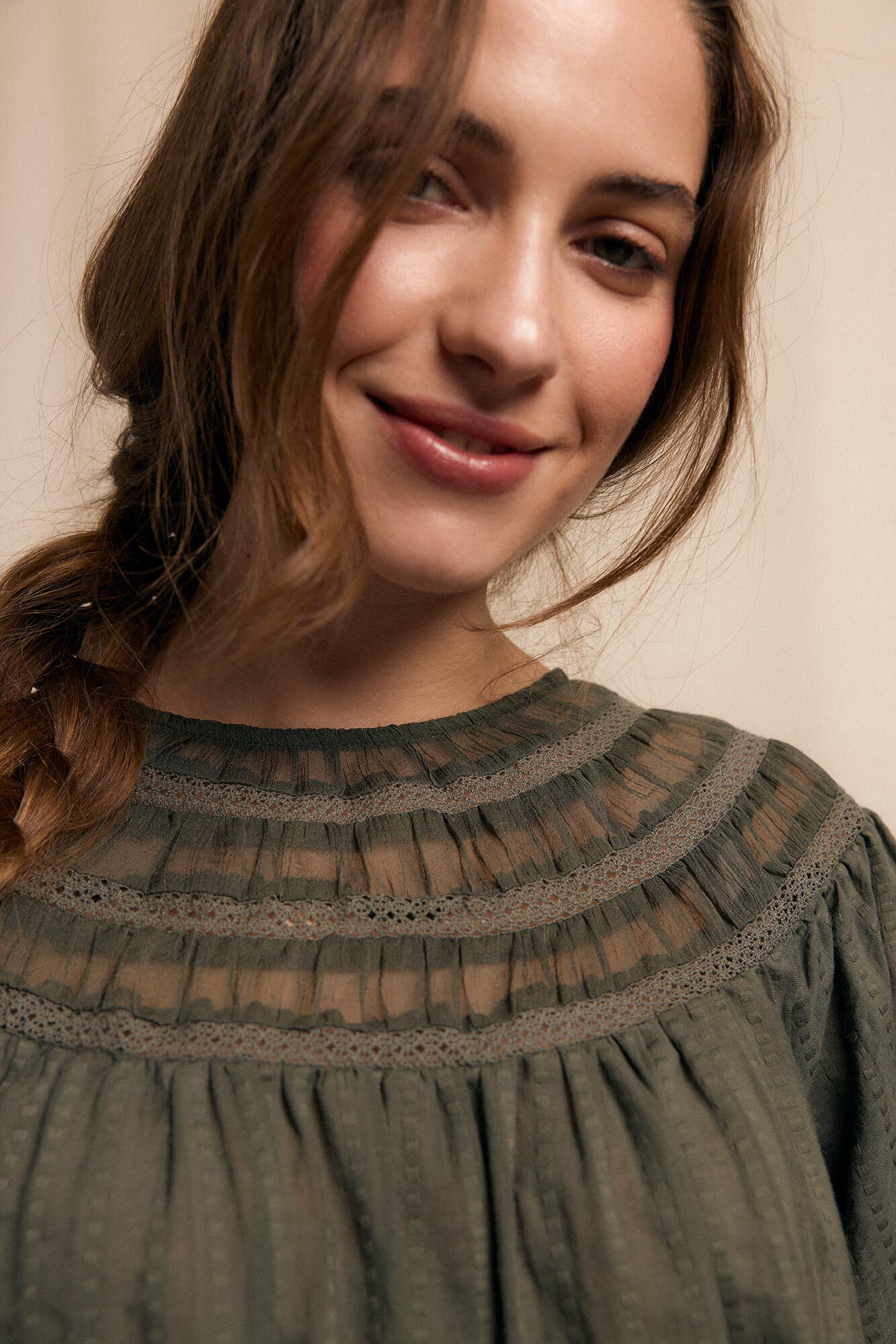 Slowlove Blusa combinada Verde