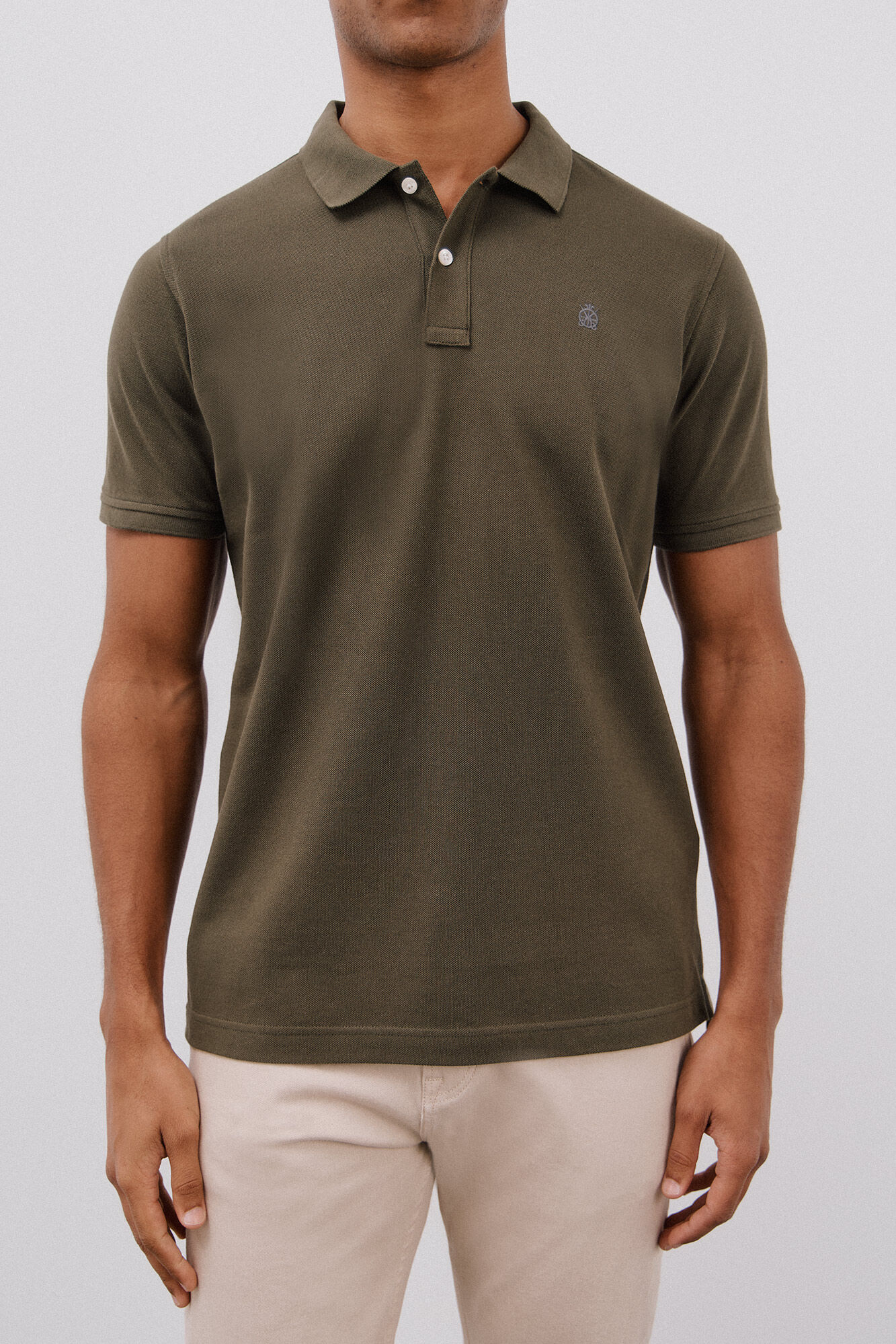 Cortefiel Essential slim polo shirt Kaki