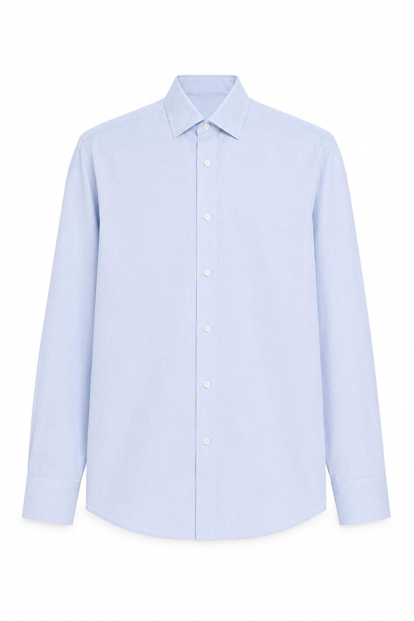 Cortefiel Plain easy-iron dress shirt with cufflink cuffs Blue