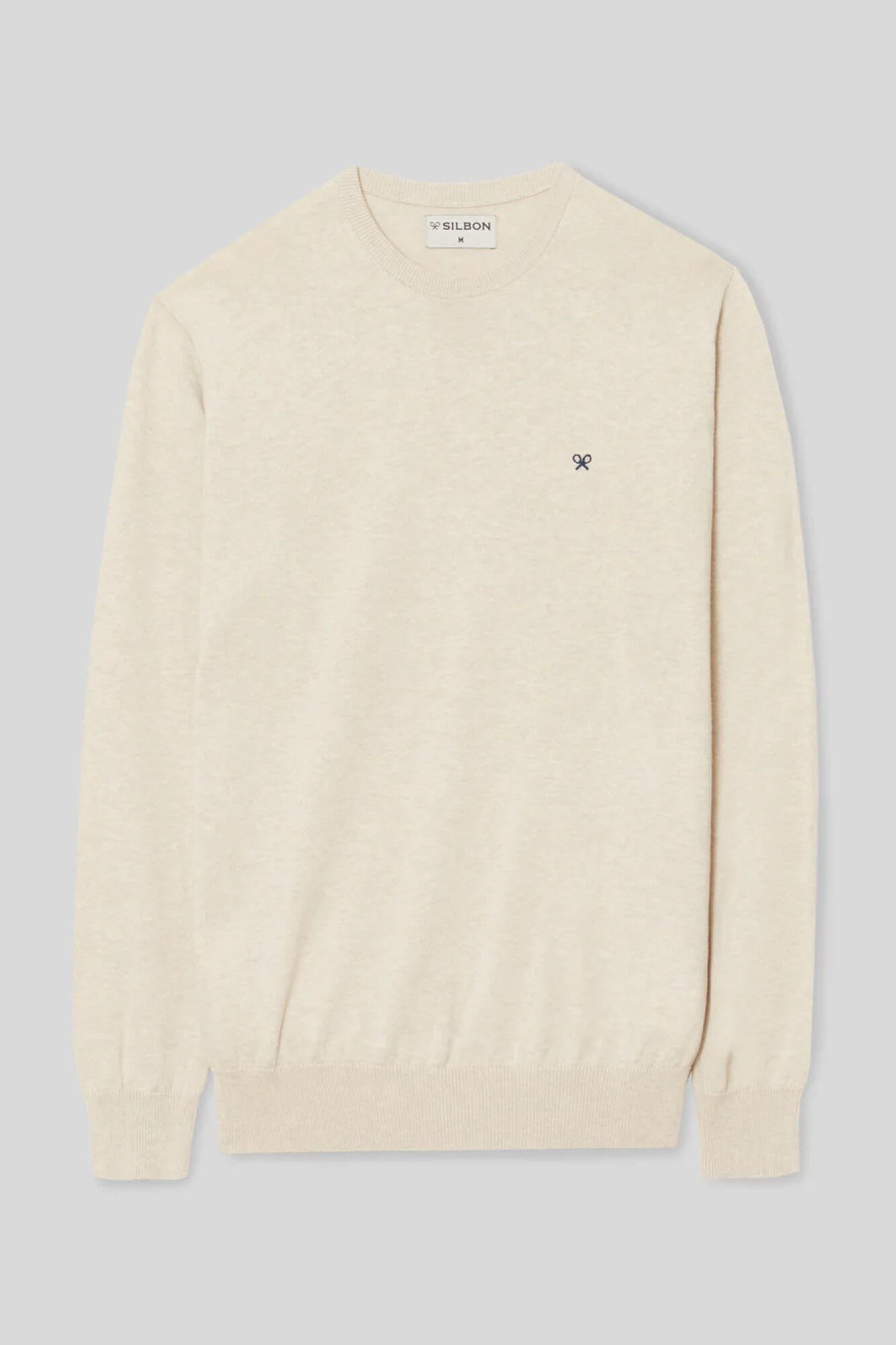 Silbon Plain light beige crew neck jumper Beige