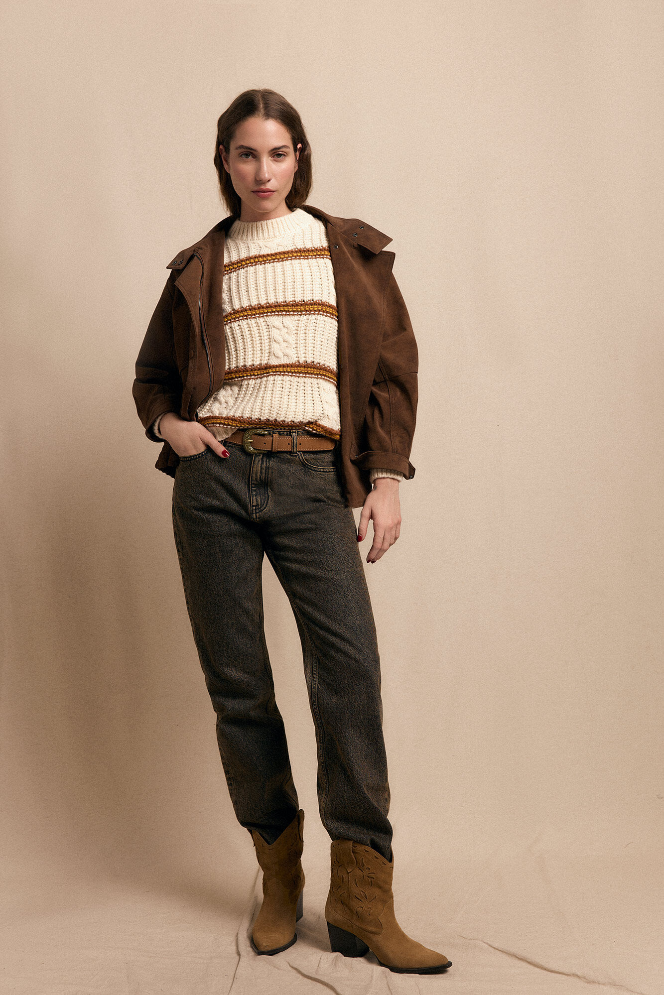 Slowlove Su&eacute;ter malha de malha perolada