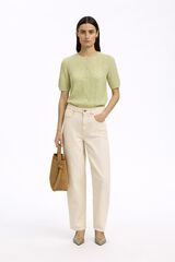 Selected Casaco de malha de malha aberta com manga curtas Verde