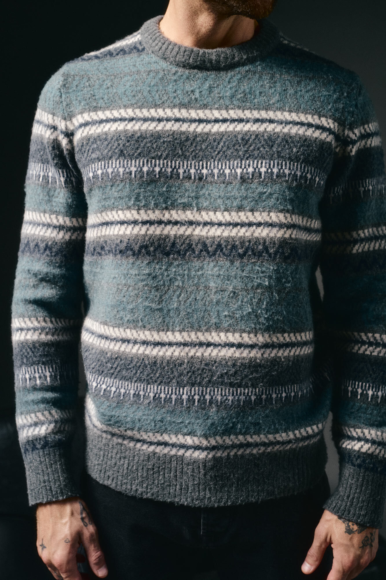 OOTO Jersey navide&ntilde;o cuello caja Estampado gris