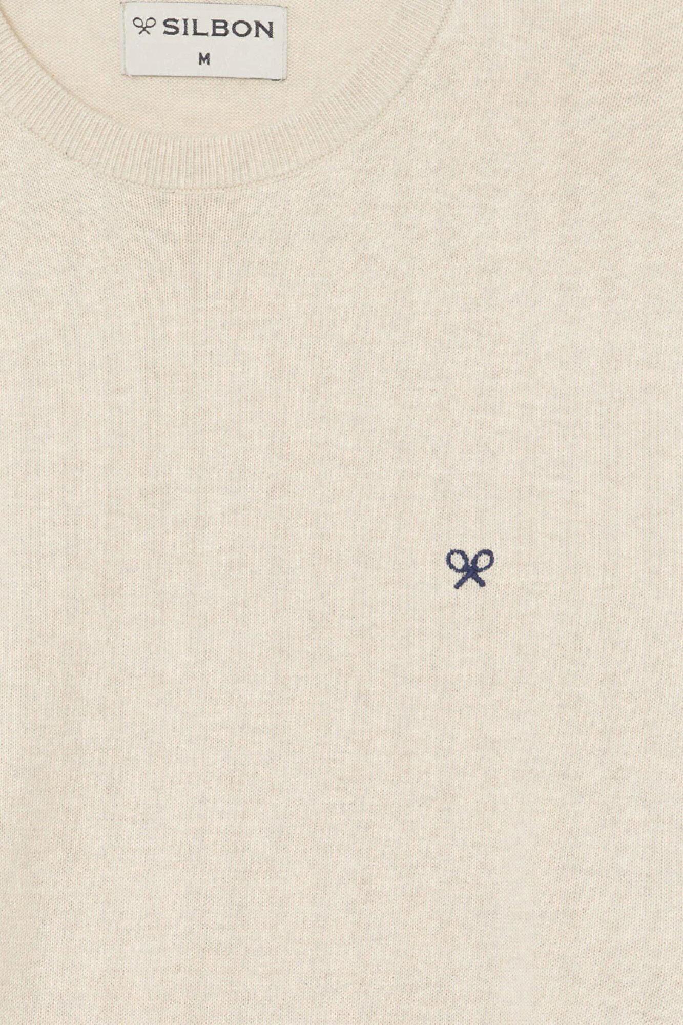 Silbon Plain light beige crew neck jumper Beige