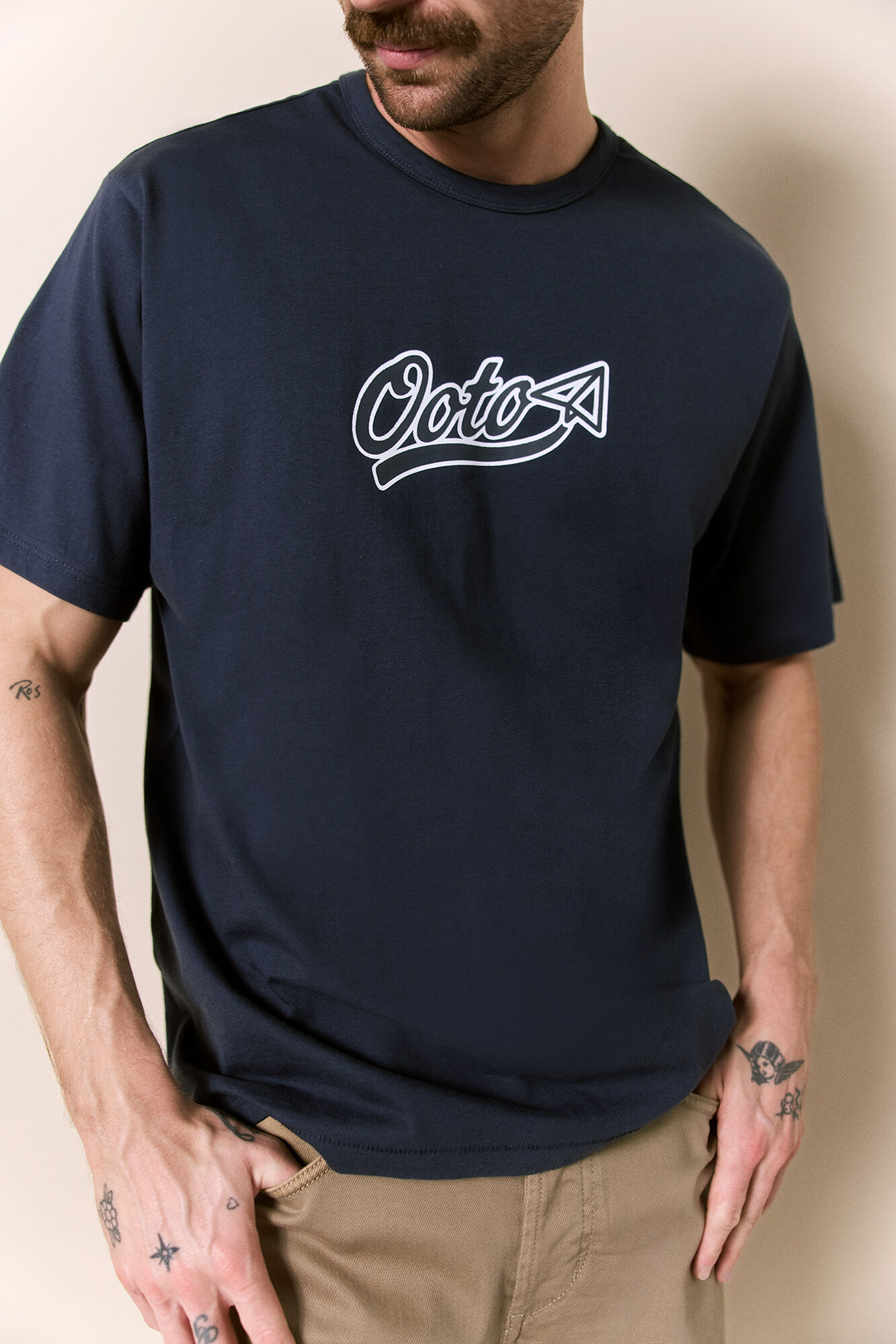 OOTO T-shirt lavada de manga curta Azul