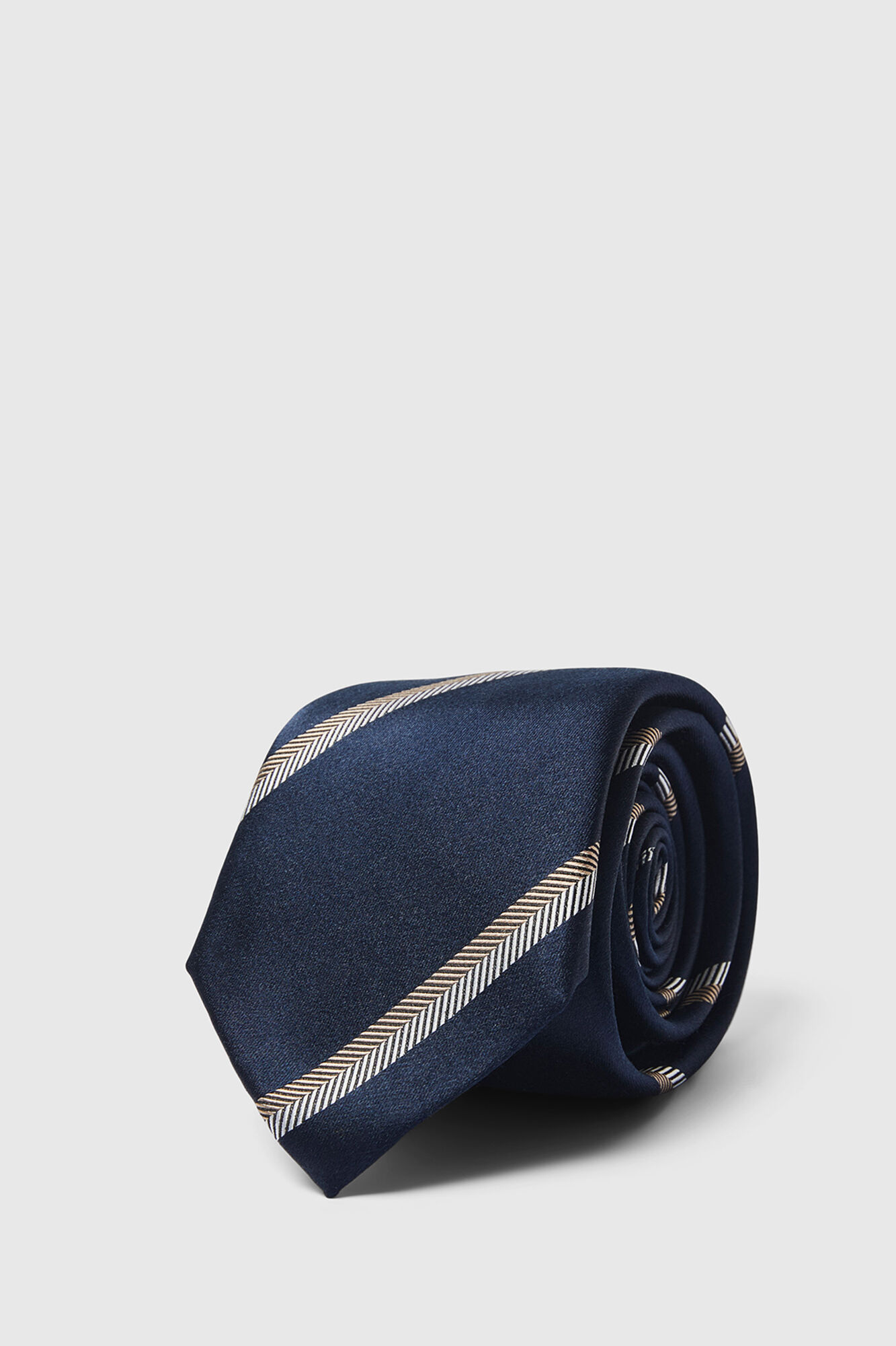 Selected Corbata estampada 100% seda. Azul marino