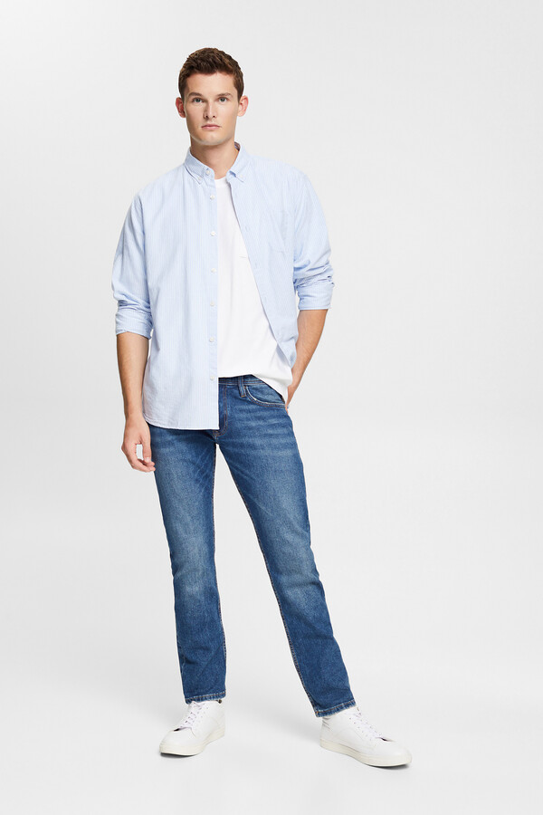 Cortefiel 5-pocket stretch jeans with organic cotton Blue