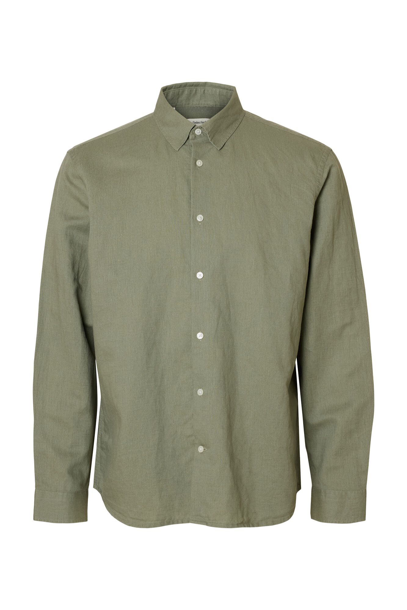 Selected Linen blend shirt Green