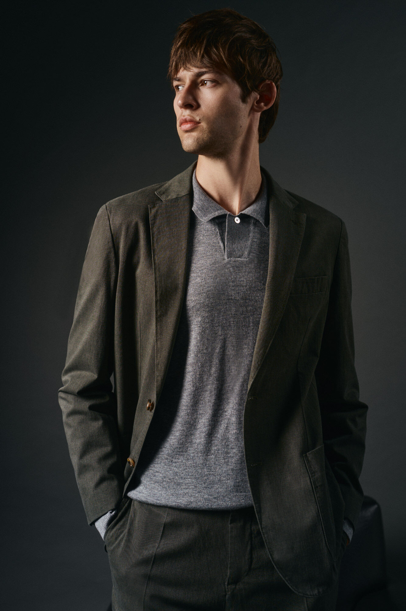 OOTO Americana traje algod&oacute;n coordinado Kaki