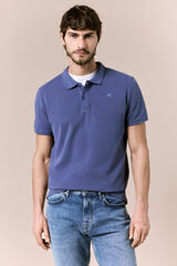 OOTO Polo b&aacute;sico em piqu&eacute; lavado Azul