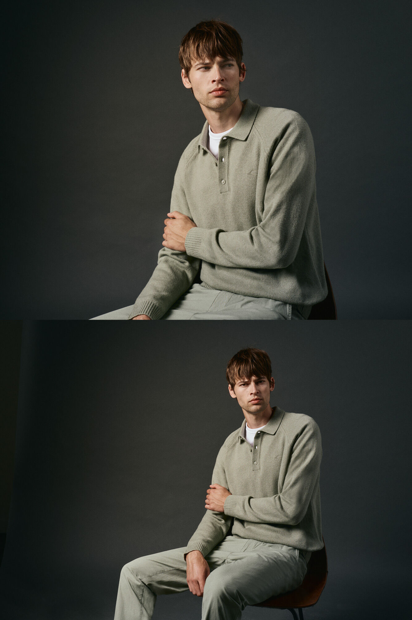 OOTO Su&eacute;ter de l&atilde; com gola polo