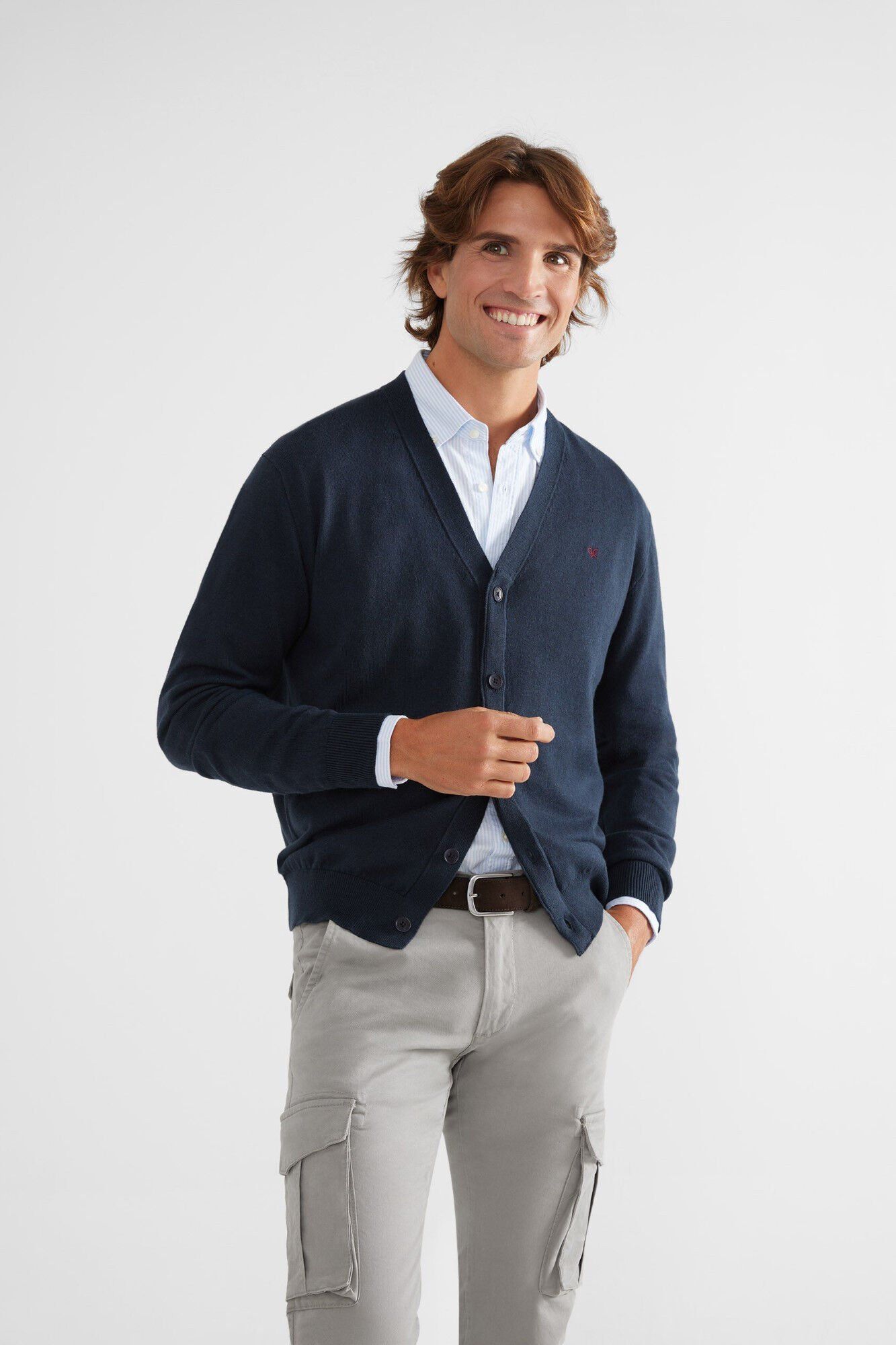 Silbon C&aacute;rdigan cl&aacute;sico liso Azul marino