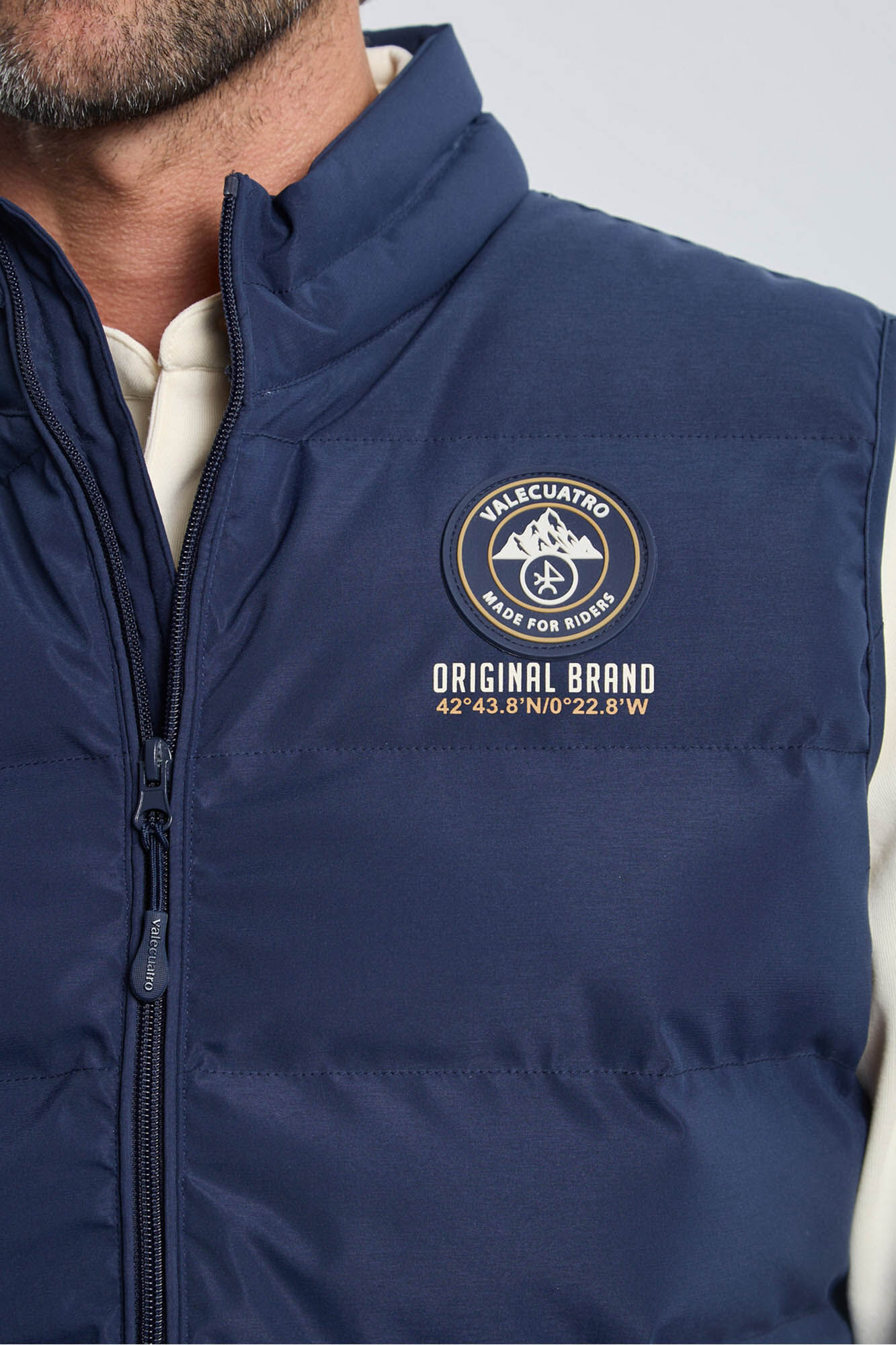 Valecuatro Colete acolchoado azul marinho com 3 escudos Azul