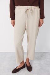 Cortefiel Women's jogger pants Ivory