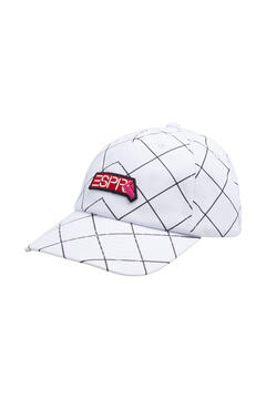 Cortefiel Checked stitching cotton baseball cap Printed white