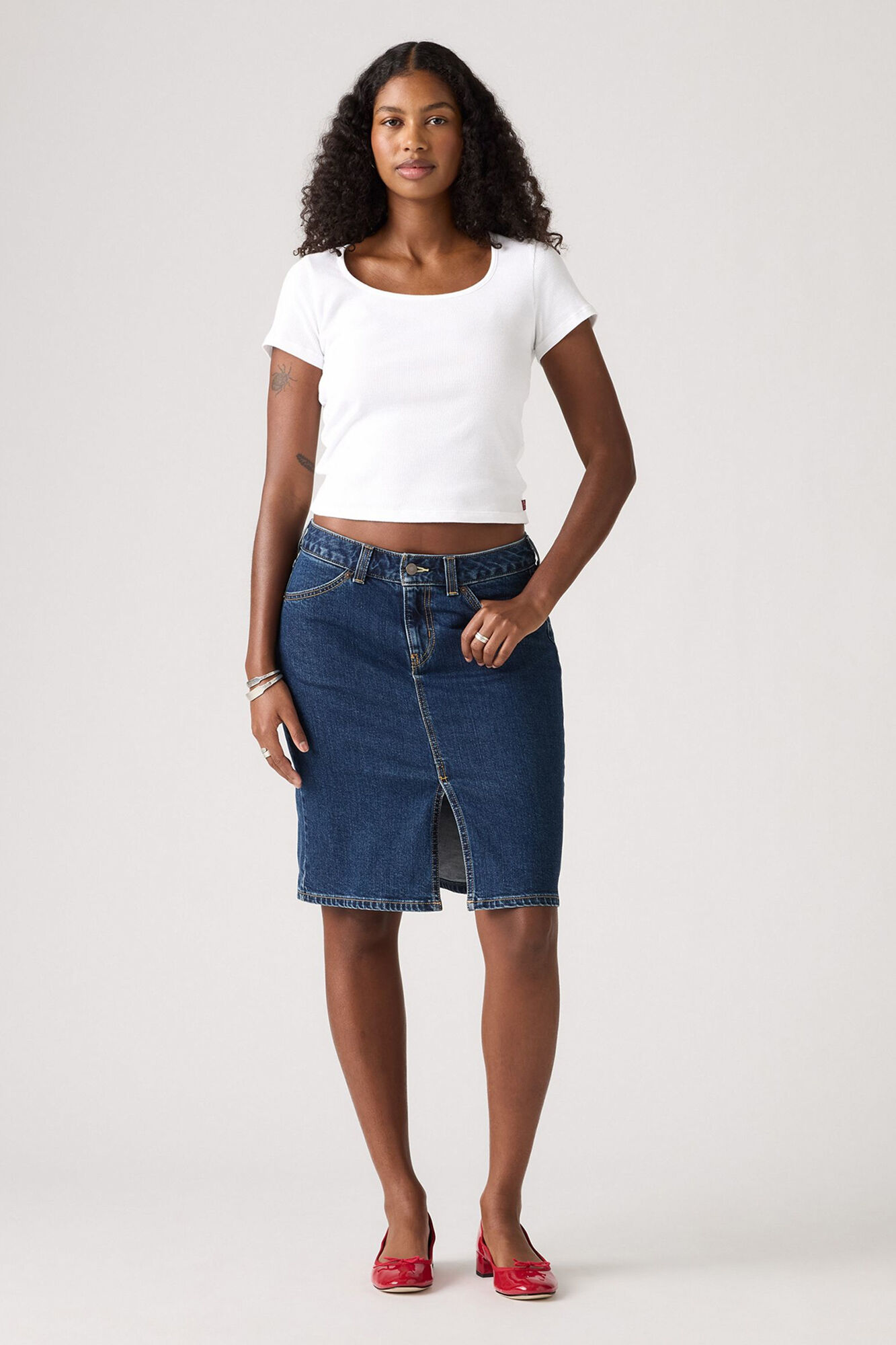 Levi's Saia jeans Levis&reg; Midi baixa 