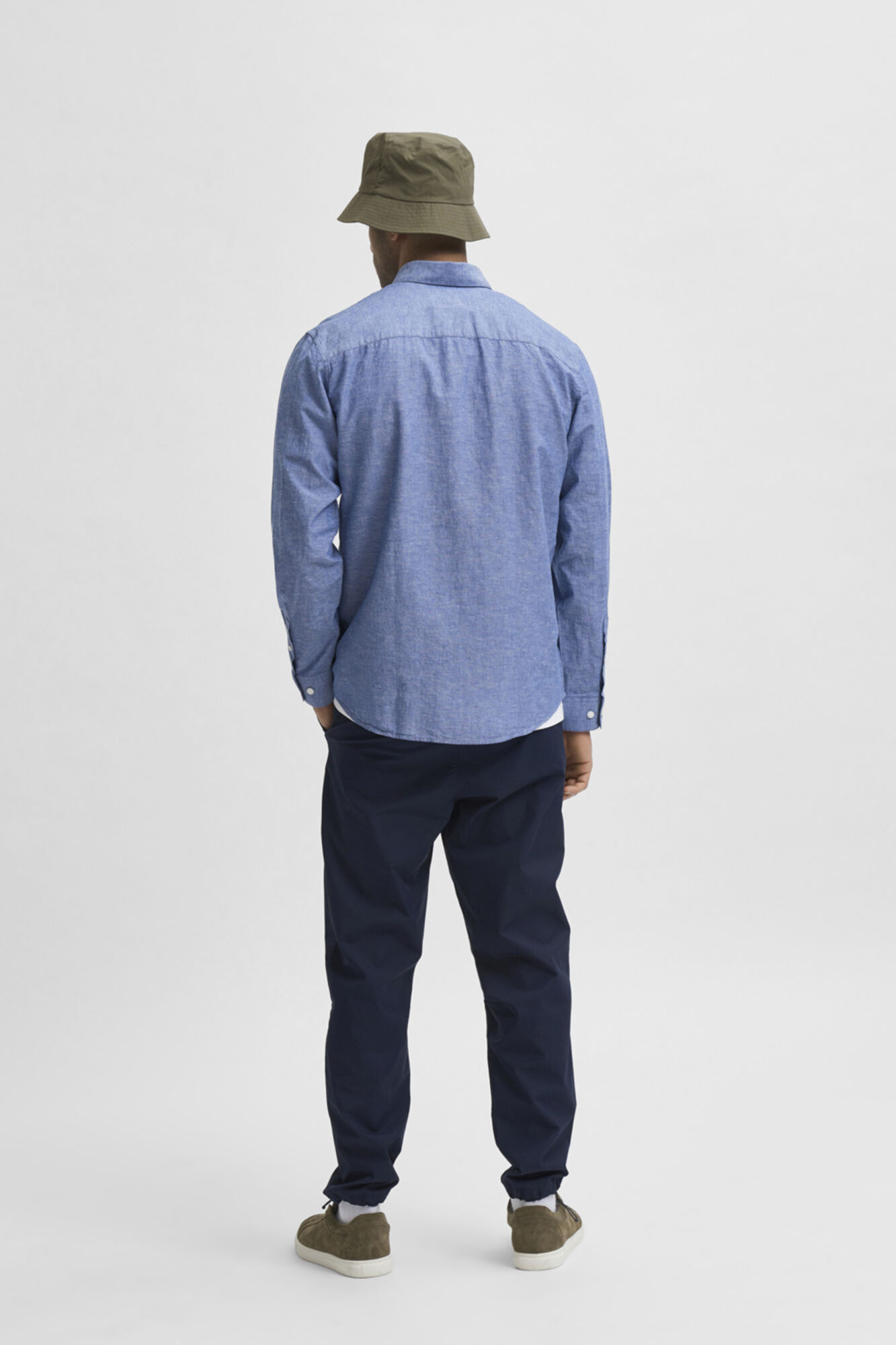 Selected Camisa slim fit de algod&atilde;o org&acirc;nico Azul