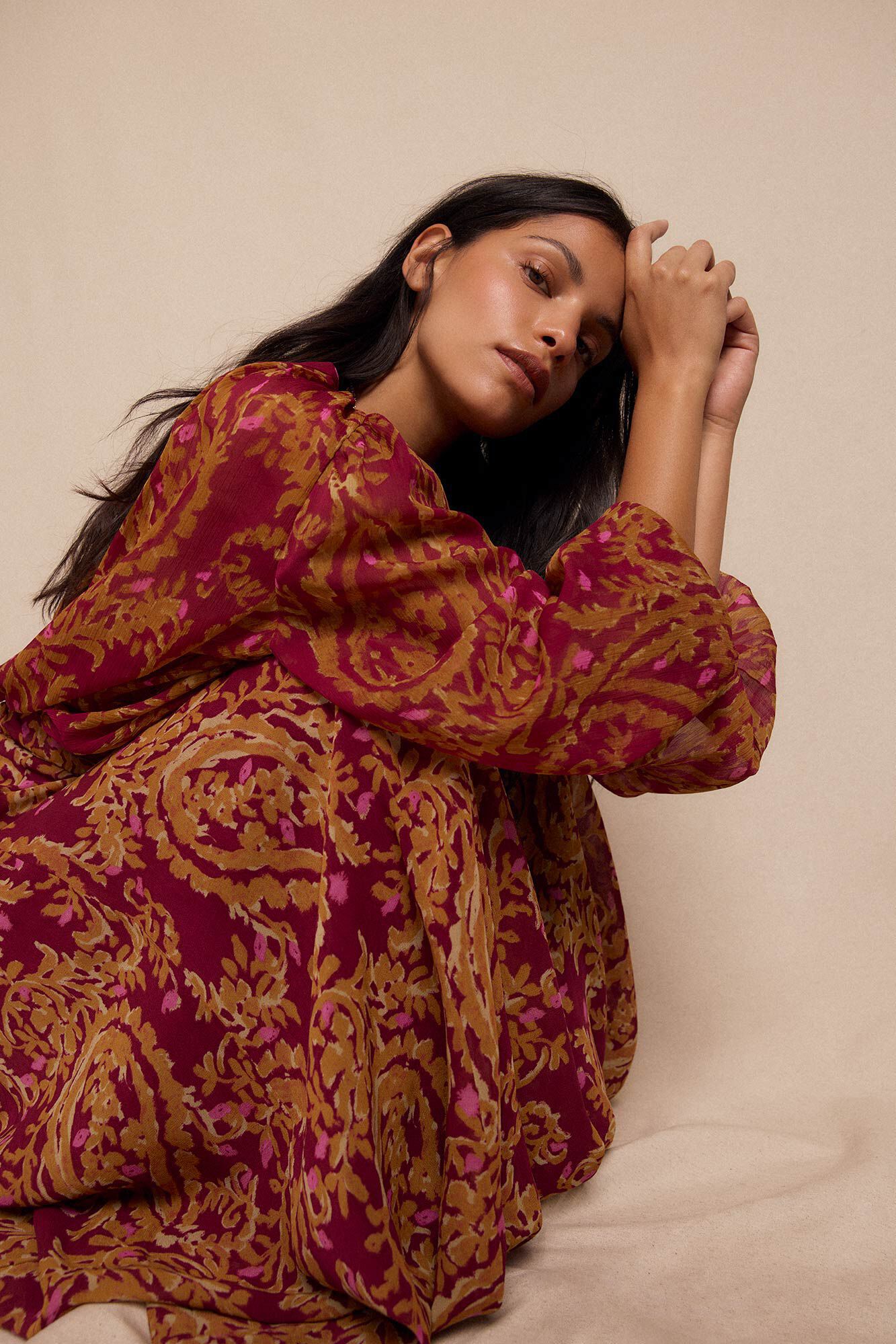 Slowlove Blusa estampada fluida Multicolorido