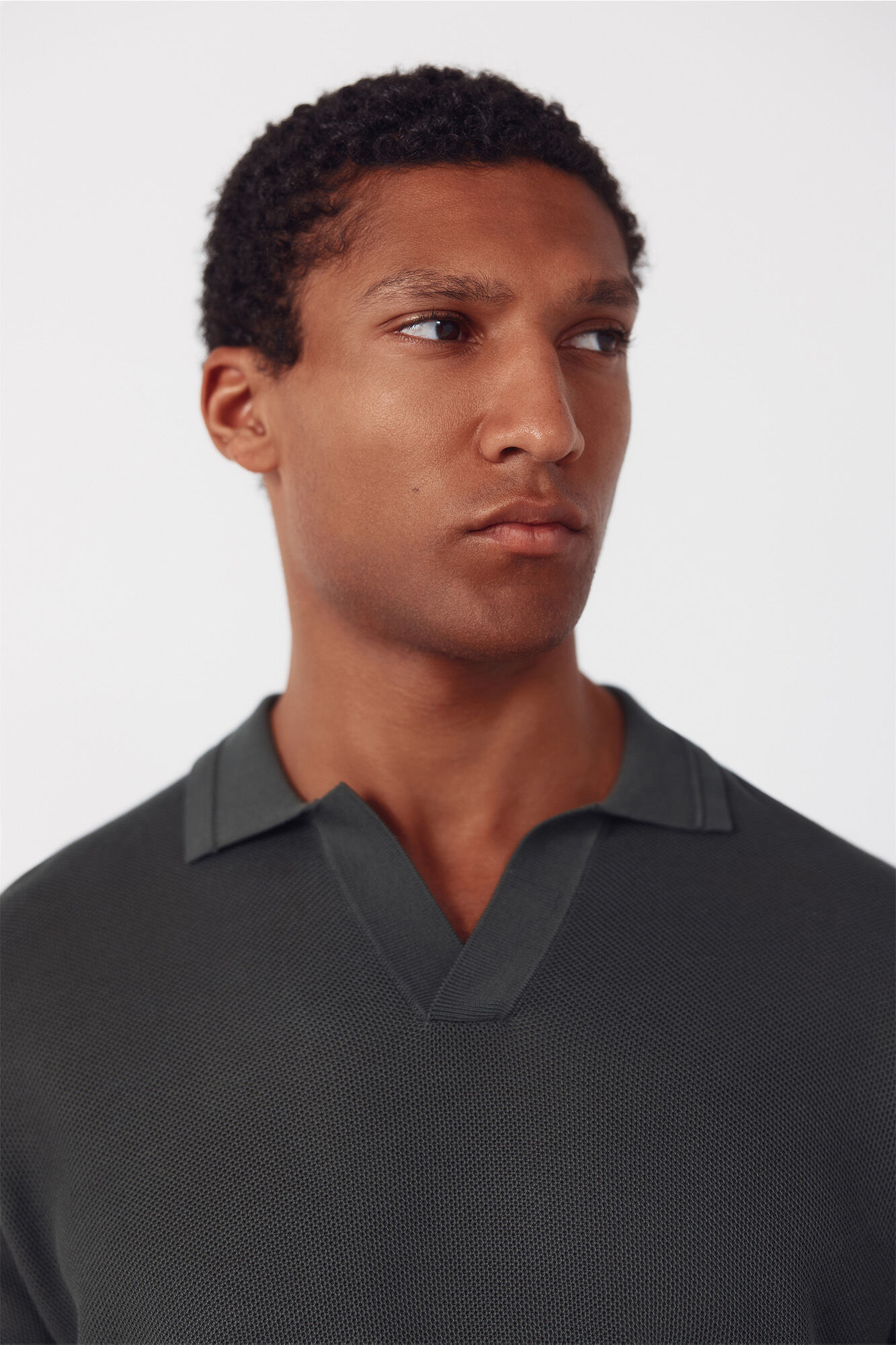 Cortefiel Camisola polo piqu&eacute; manga curta Verde