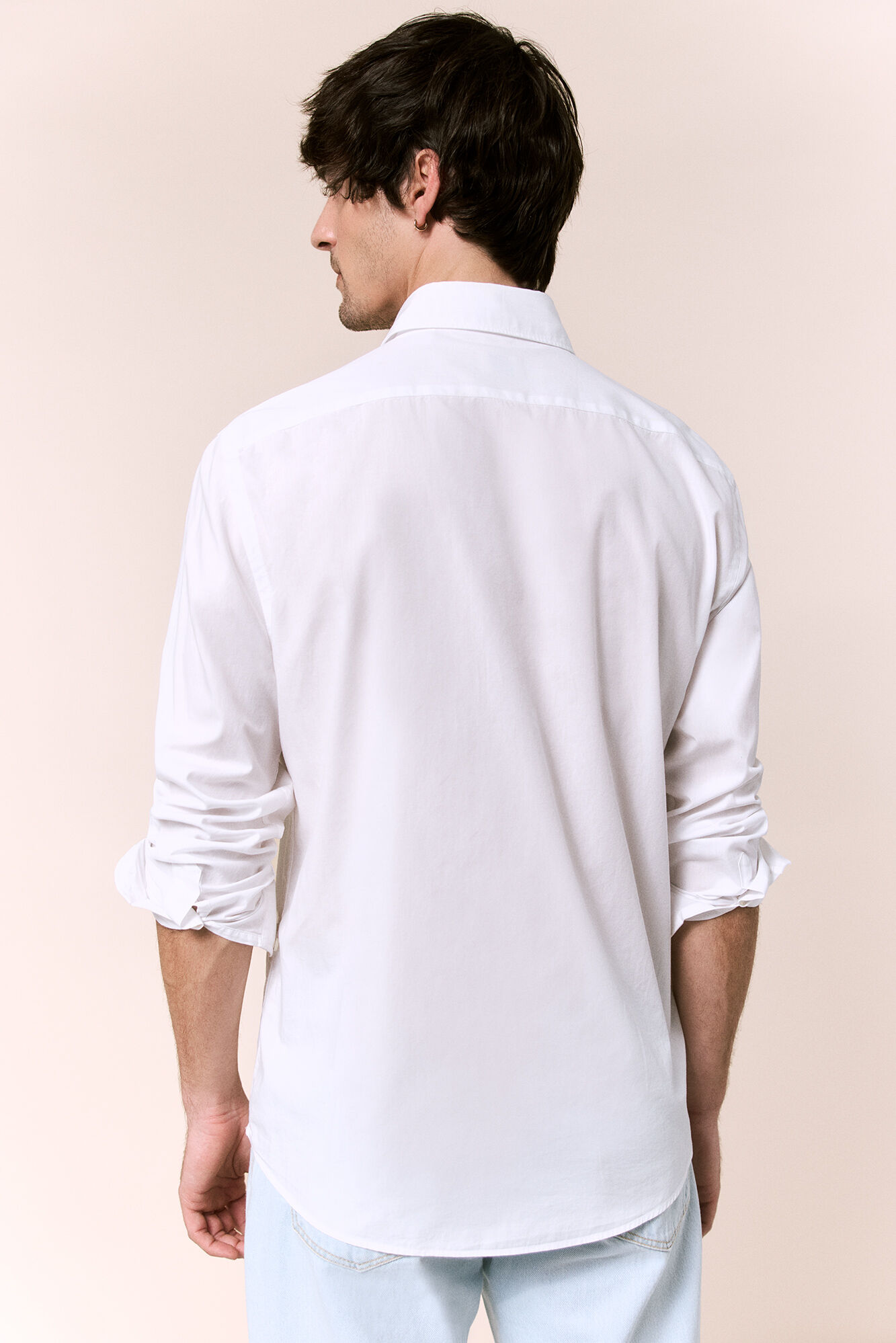 OOTO Poplin plaid long sleeve shirt White