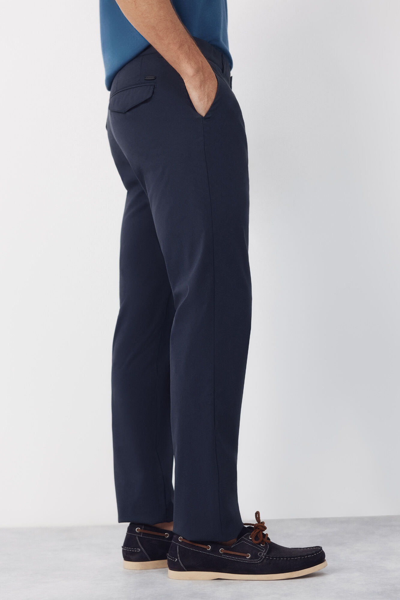 Cortefiel Slim fit technical chinos trousers Navy