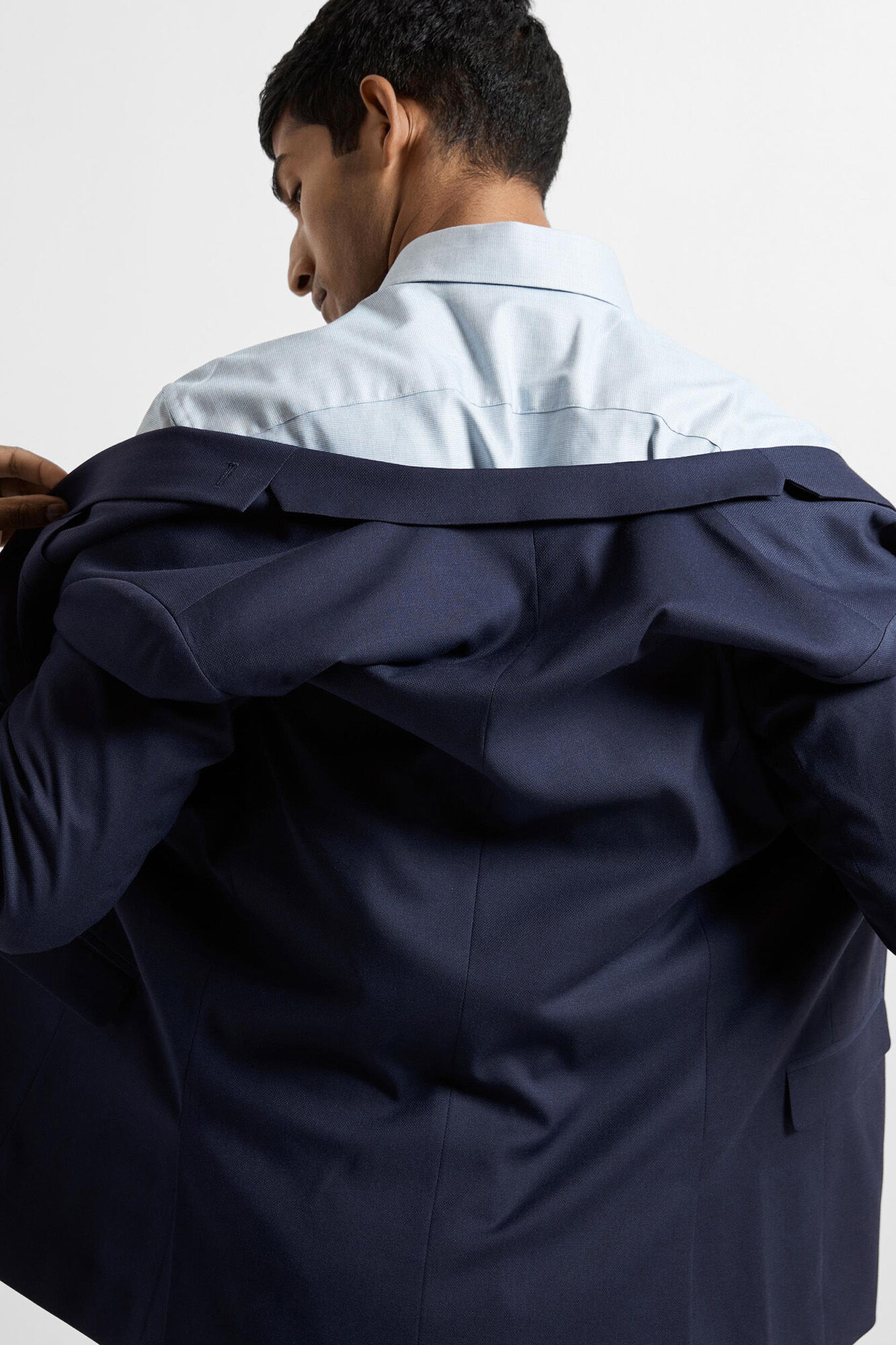 Selected Slim fit suit jacket made from recycled materials Navy