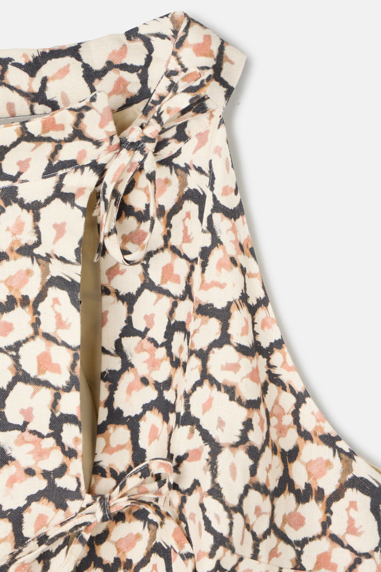 Silbon Colete de linho com estampado animal Castanho