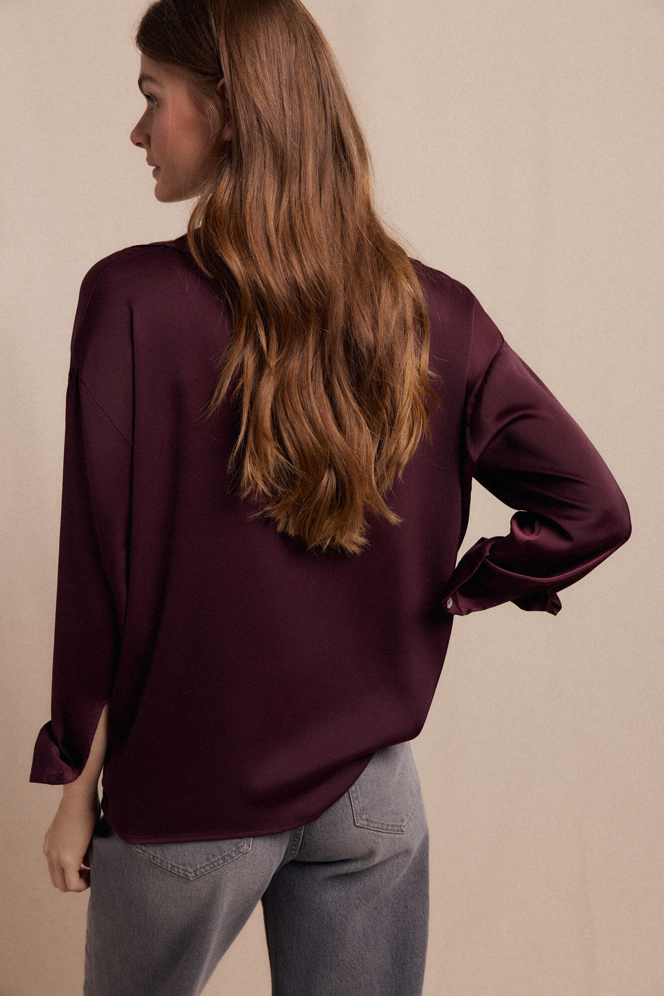 Slowlove Camisa lisa satinada Granada