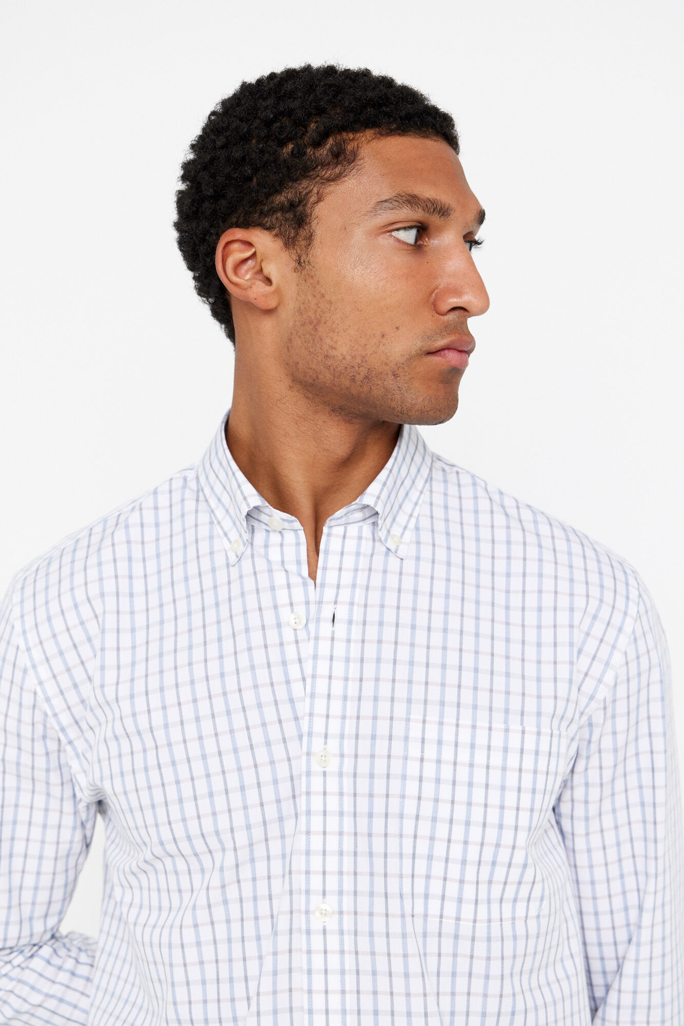 Cortefiel Checked Coolmax shirt Blue