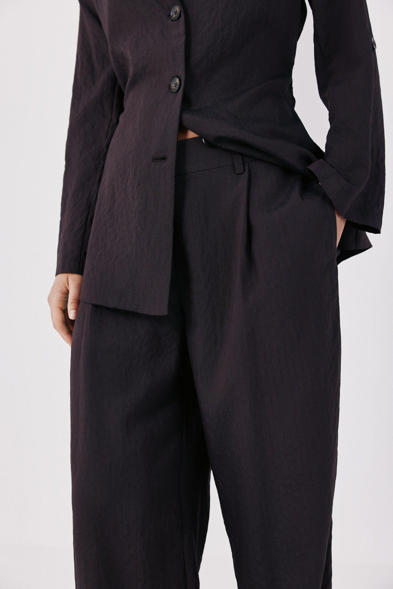 Cortefiel Women's tailored trousers Dark brown