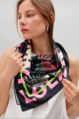 Lola Casademunt Pa&ntilde;uelo satinado hojas frondosas Multicolor