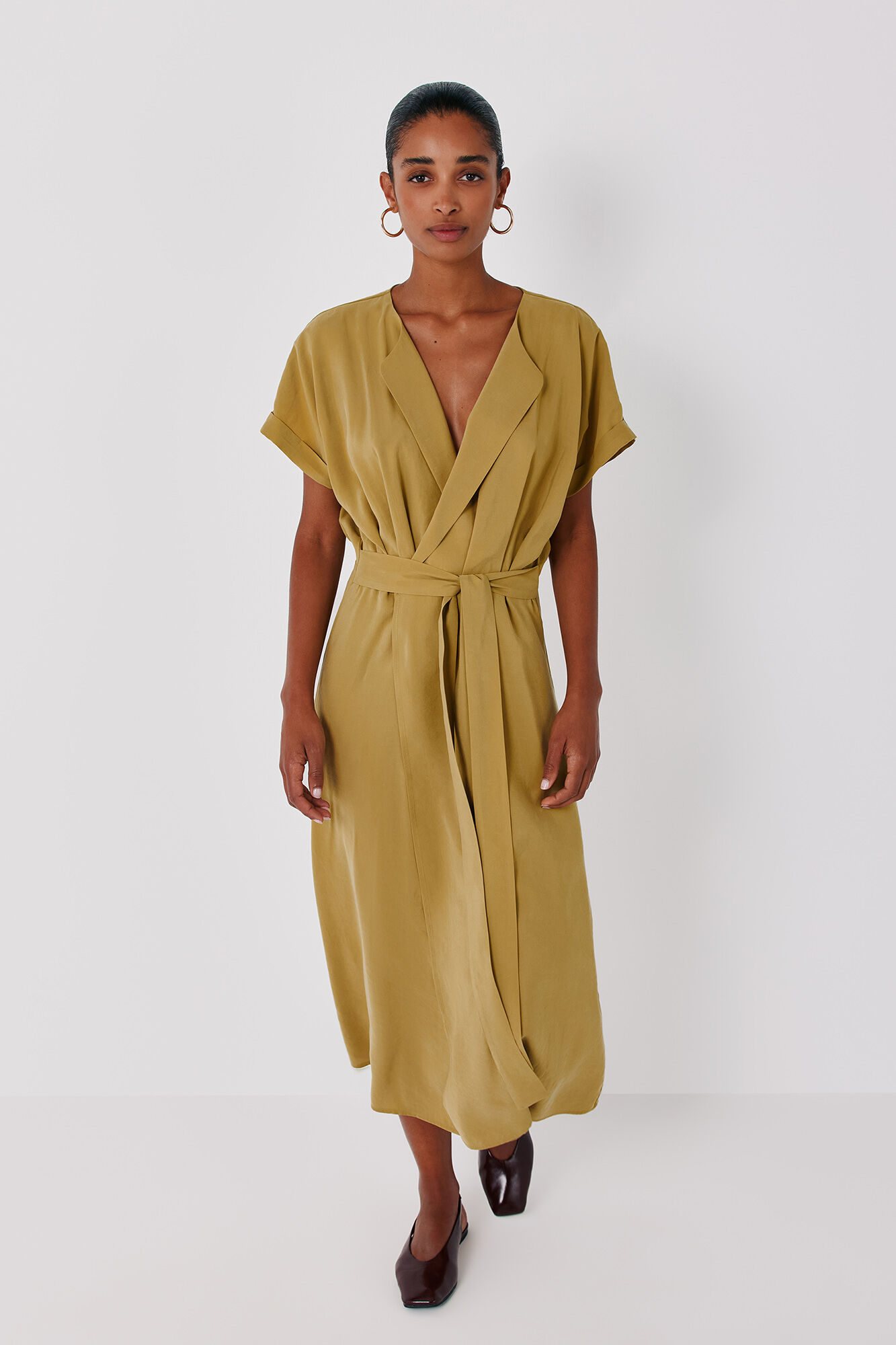 Cortefiel Wrap tencel dress
