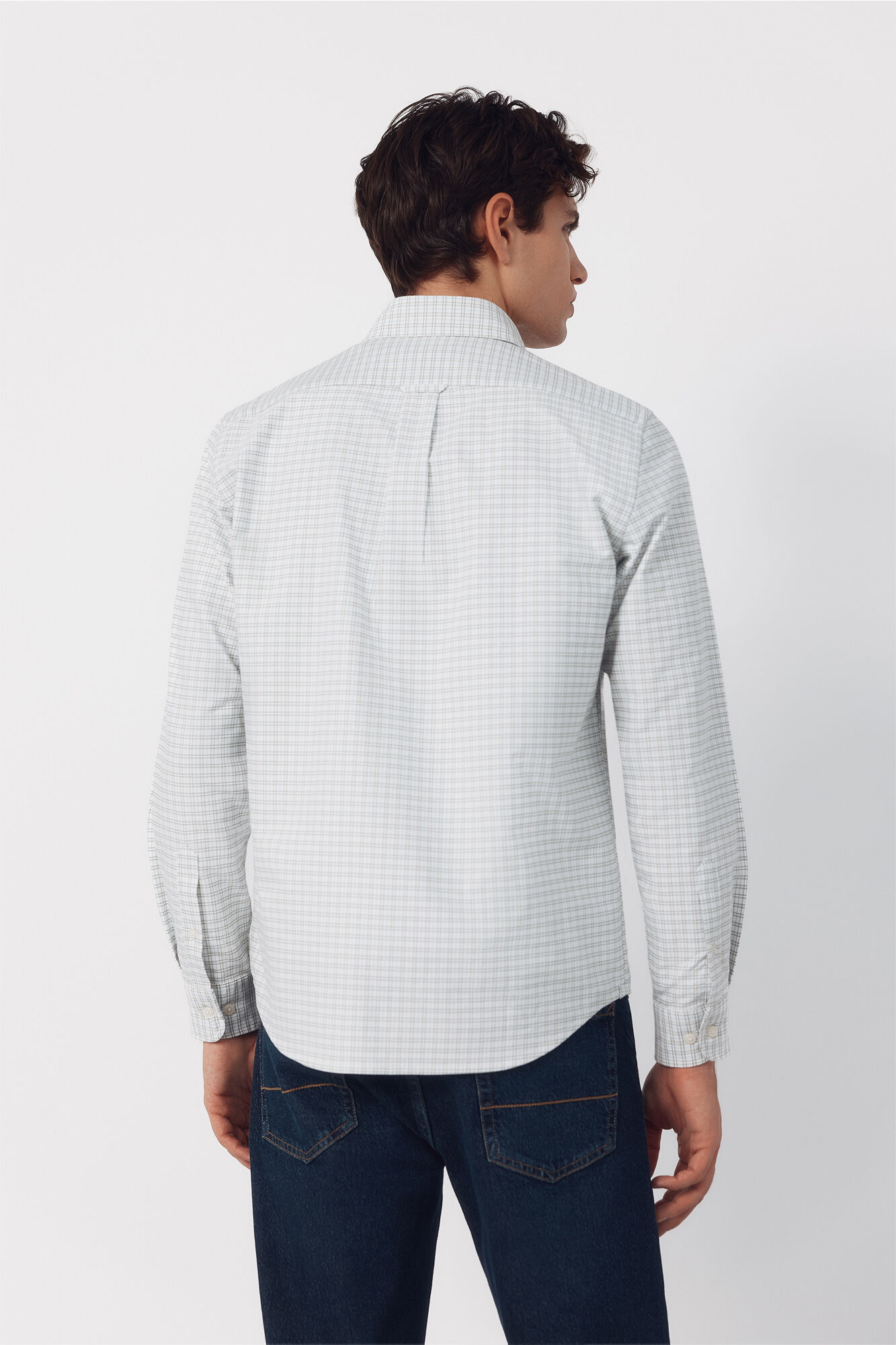 Cortefiel Camisa oxford cuadros Verde oscuro