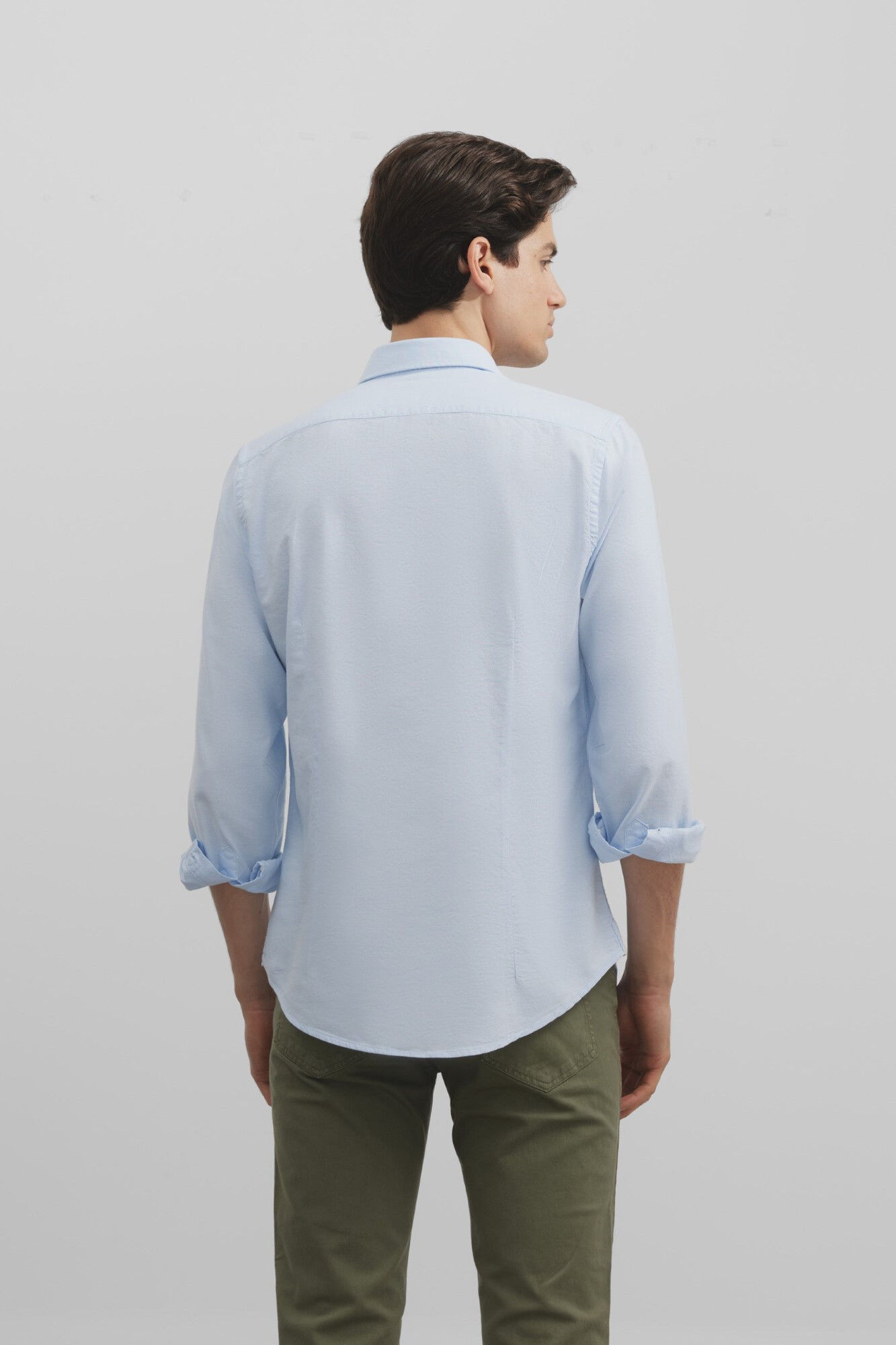 Silbon Camisa sport oxford cutaway Azul