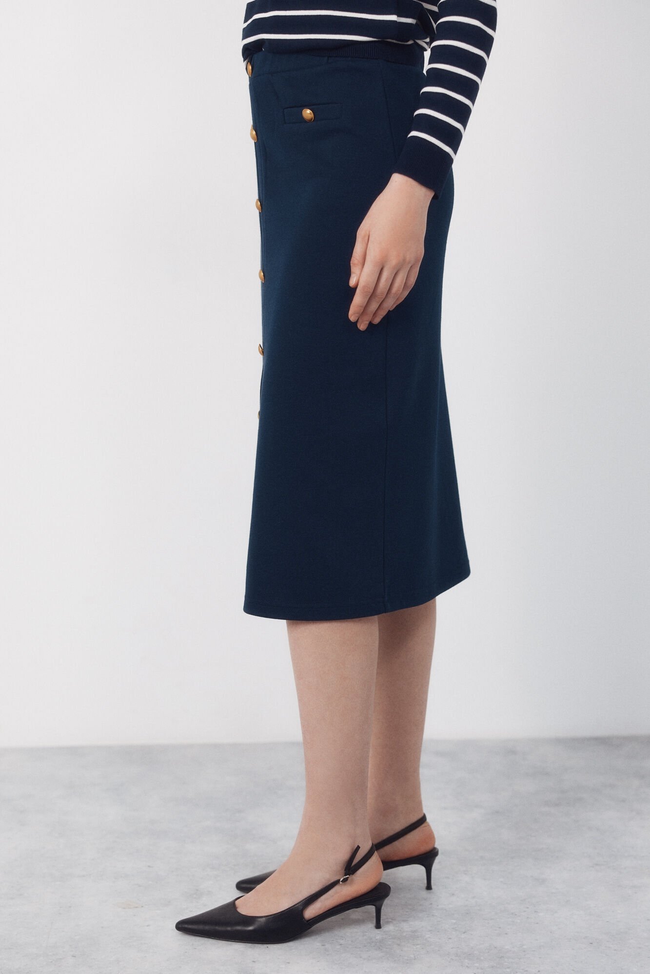 Cortefiel Jersey-knit -up buttons Navy