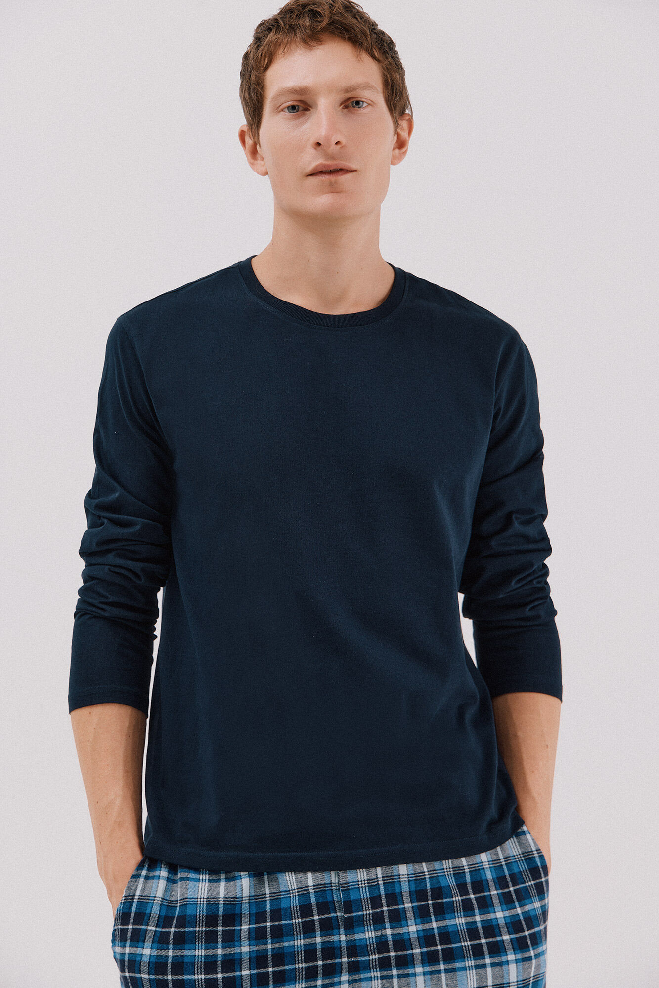 Cortefiel Set de pijama punto y tela