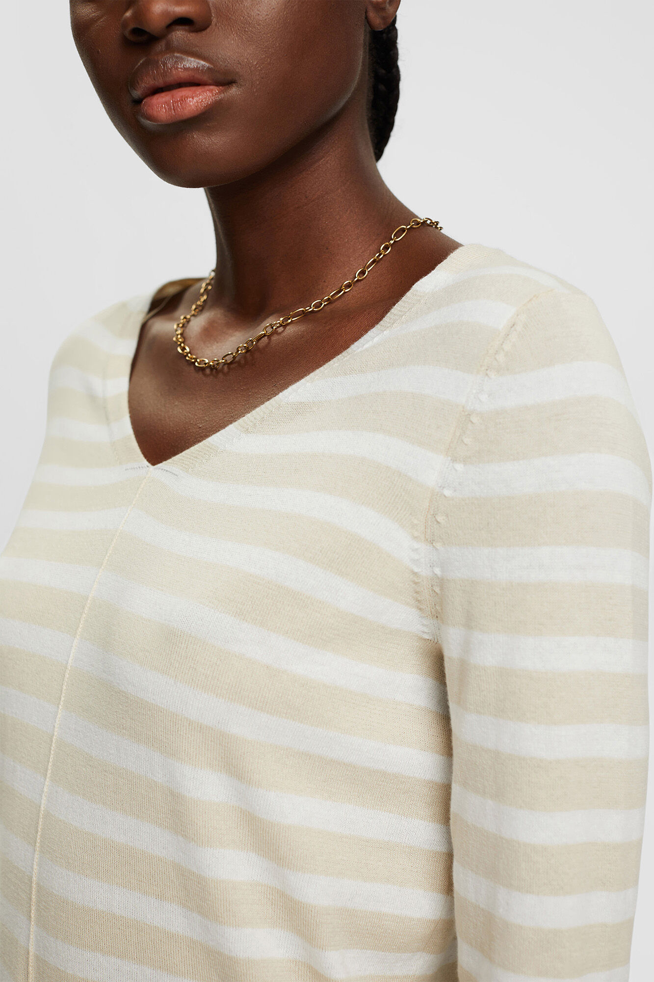 Esprit Camisola de malha de algod&atilde;o Tostado