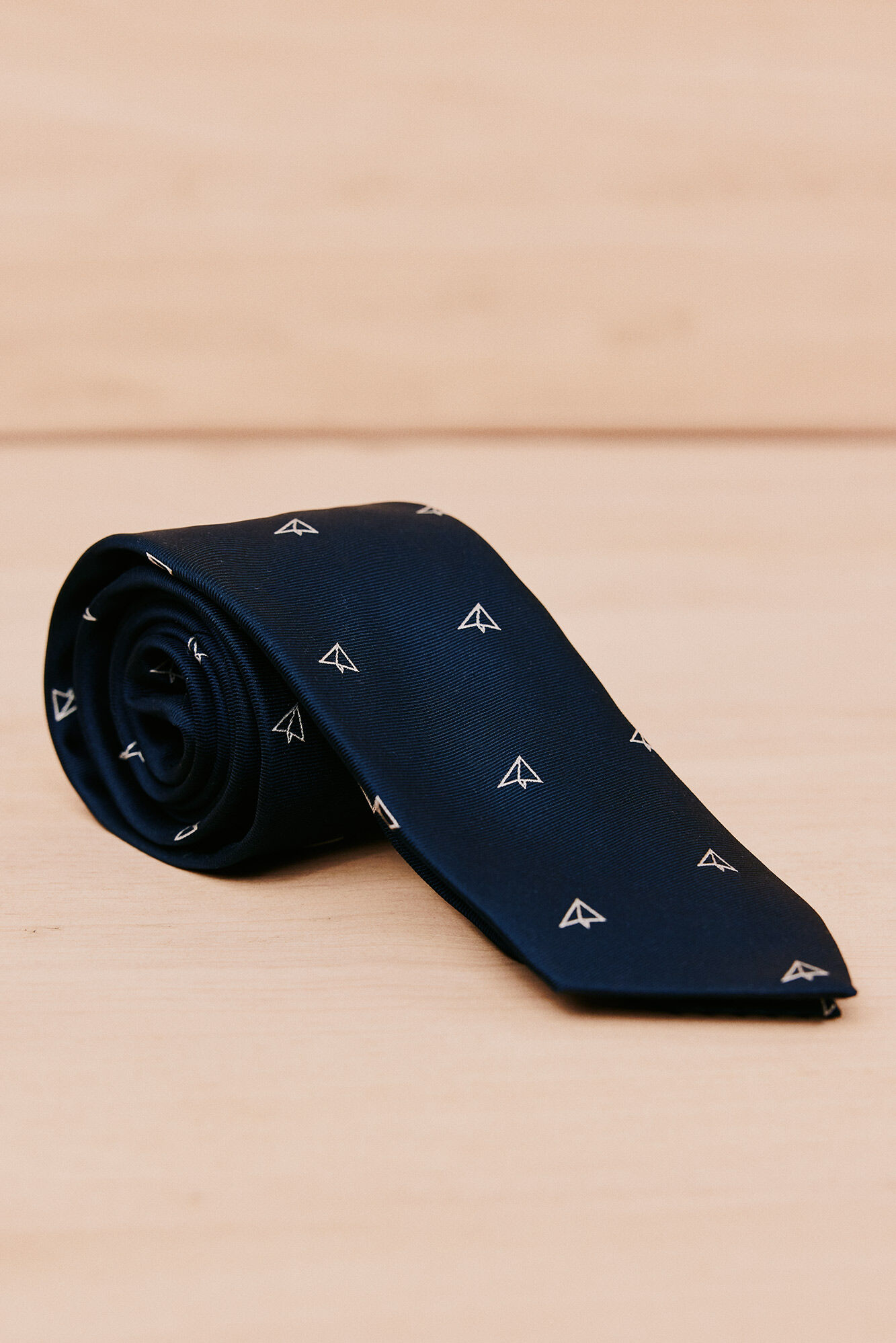 OOTO Natural silk tie Navy