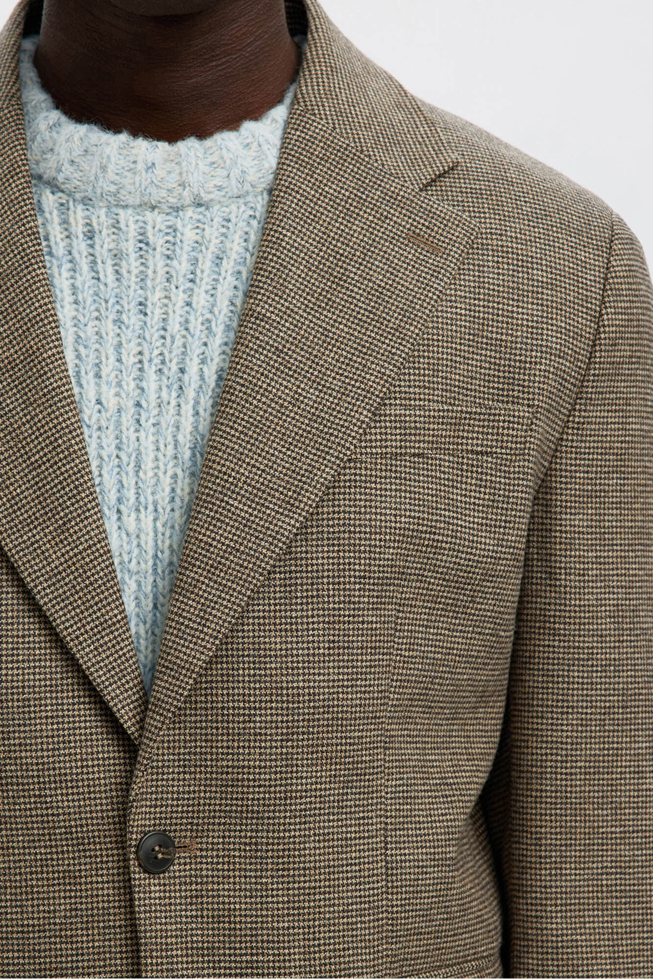 Selected Blazer de l&atilde; aos quadrados