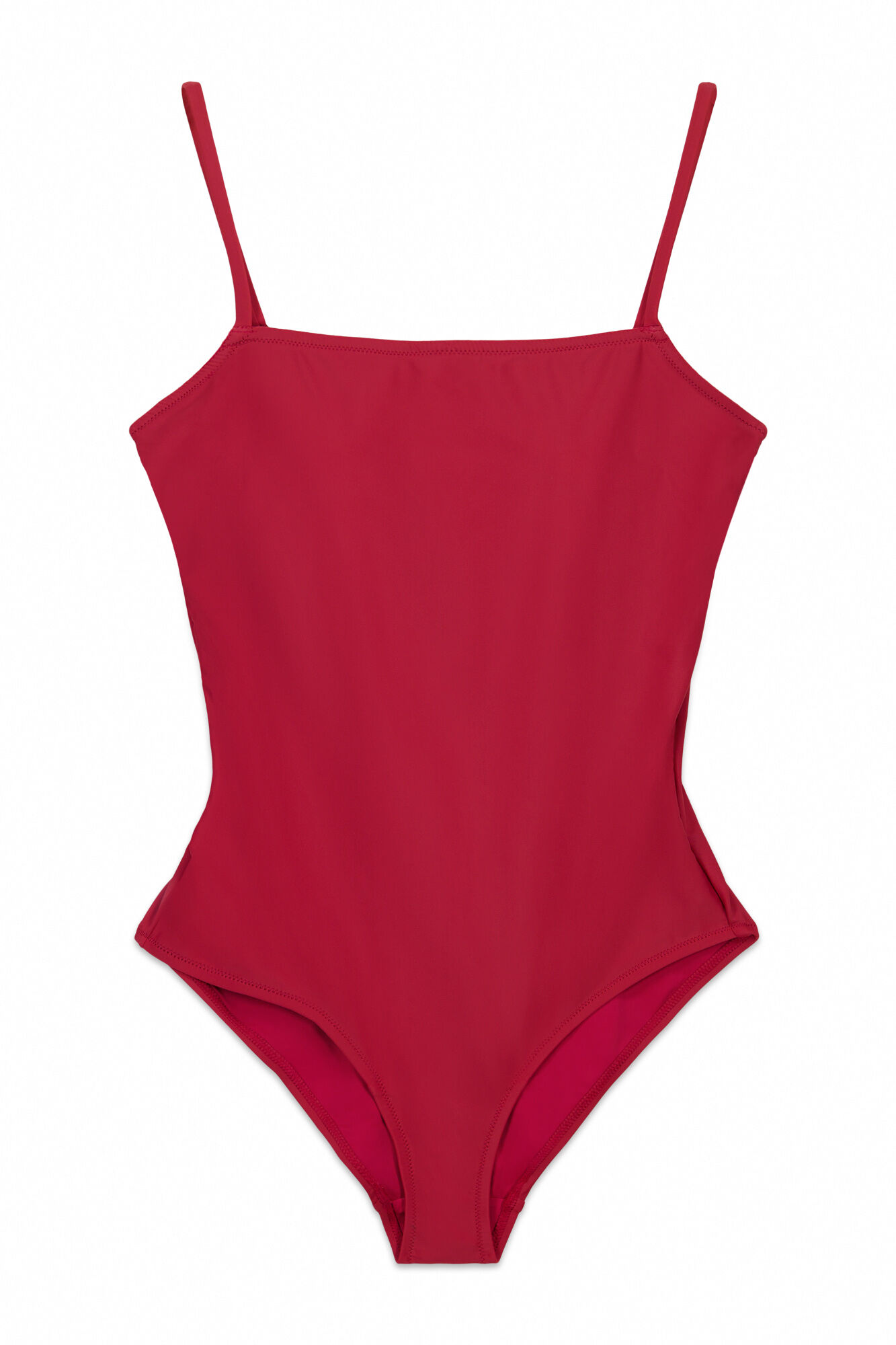 Cortefiel Fato de banho shapewear decote quadrado Vermelho