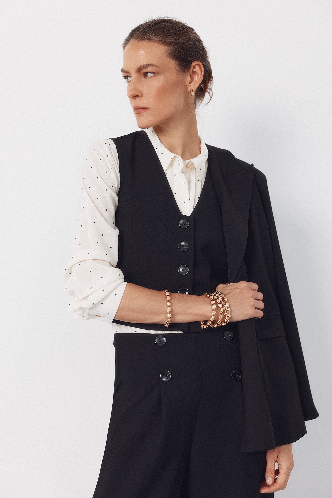 Cortefiel Waistcoat Black