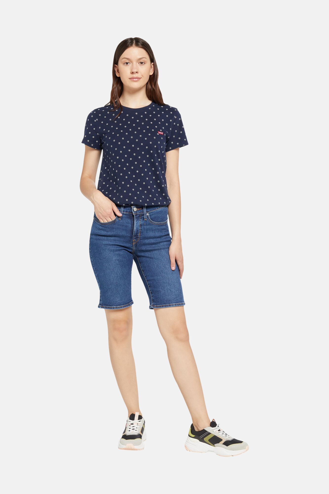 Bermudas Vaqueros Cortos Levis Mujer Bermuda Levis 501 Mid Negro