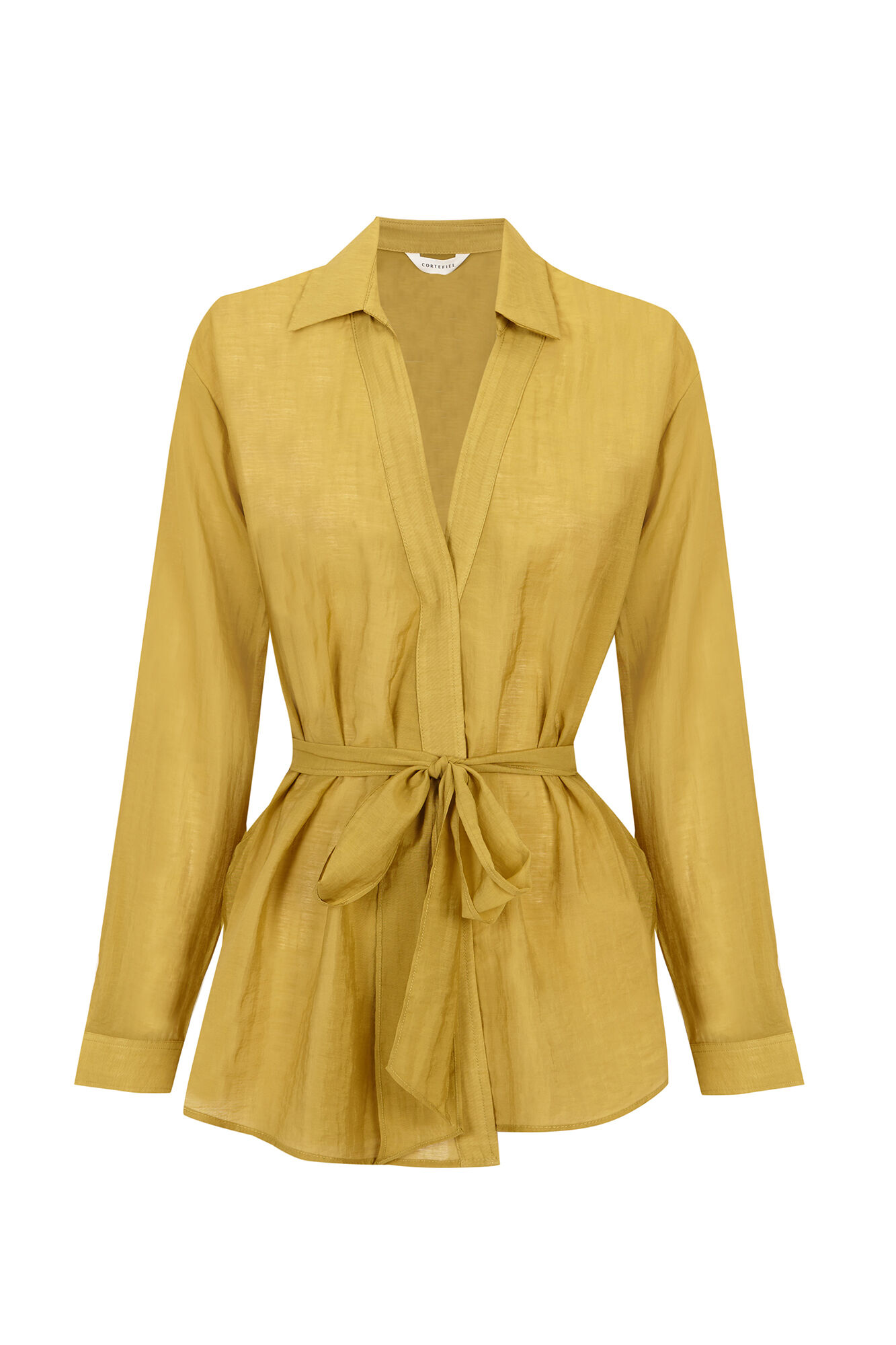 Cortefiel Lightweight wrap blouse Yellow
