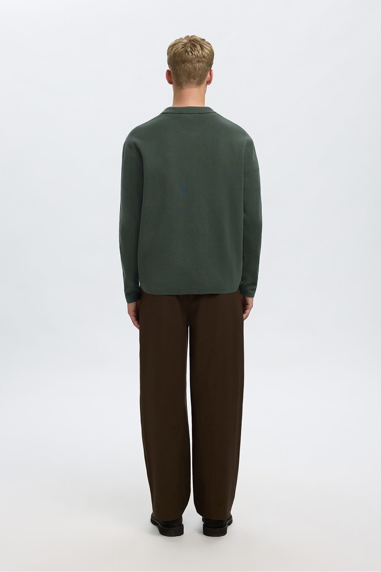 Selected Casaco casaco de malha de algod&atilde;o org&acirc;nico com bolsos.  Verde