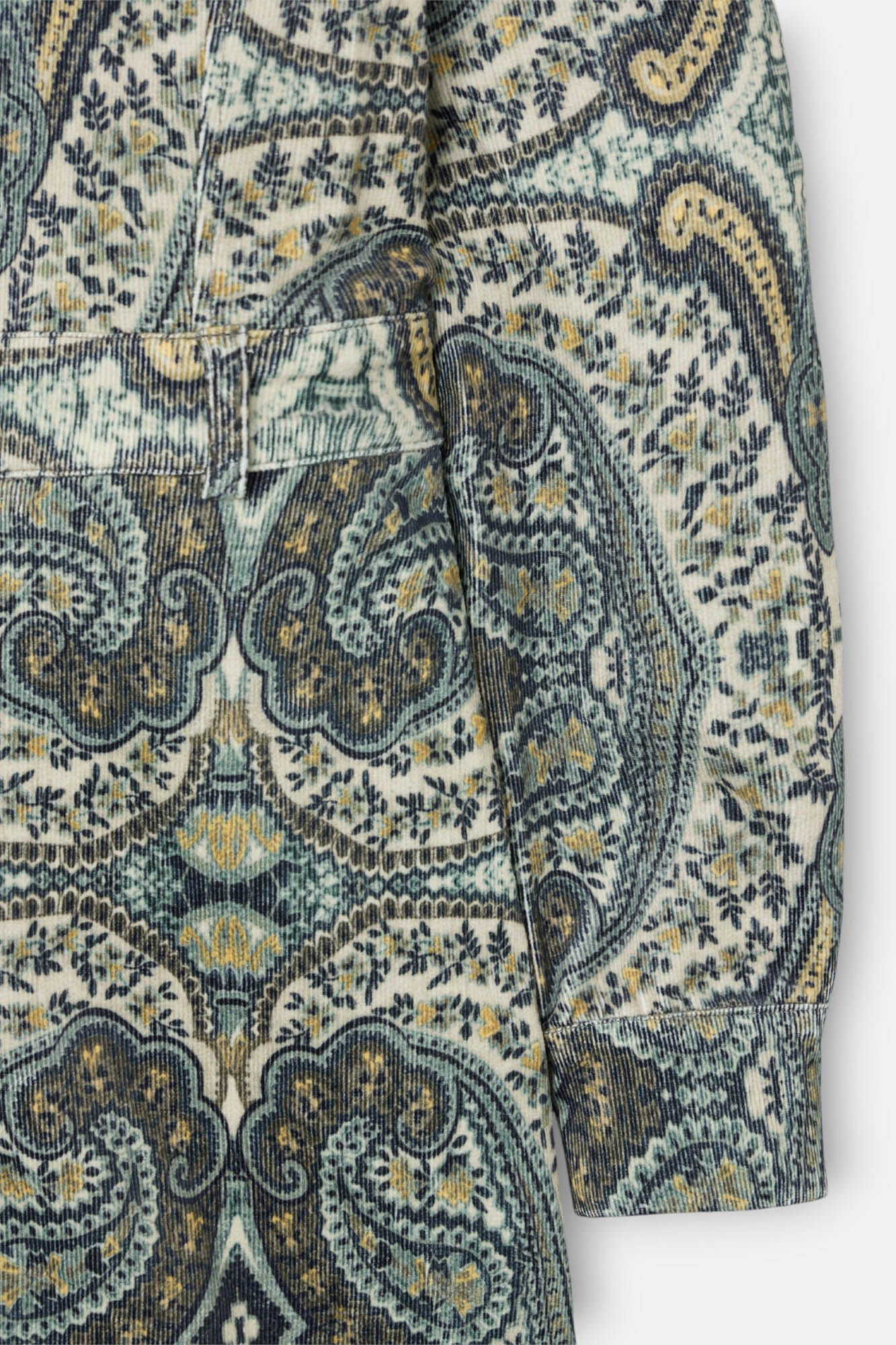 Silbon Macac&atilde;o de veludo cotel&ecirc; com estampado de caxemira Verde